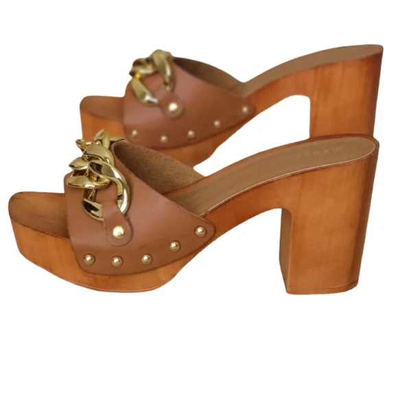 Madden Girl Tan Brass Link Platform Dress Sandals - 7M - Picture 5 of 7
